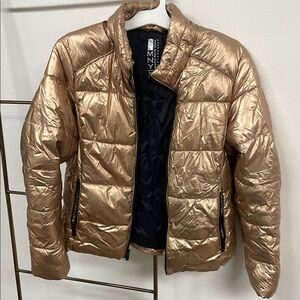 Marc New York Metallic Gold Puffer Jacket